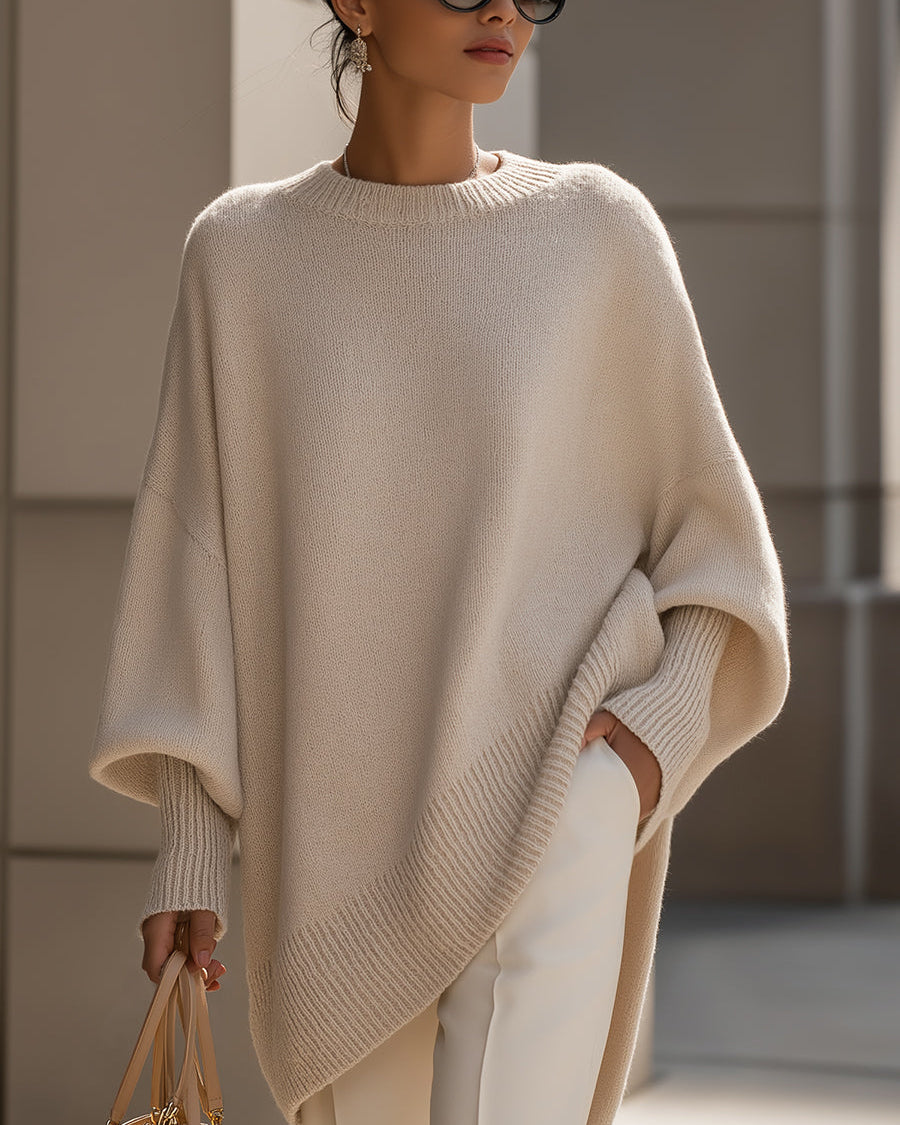 MARÉLIA™ | Pull oversize en maille fine laine mélangée