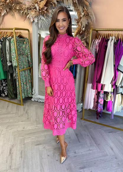 LIANA™ | Robe longue élégante avec détails en dentelle 