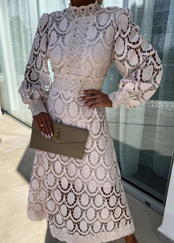 LIANA™ | Robe longue élégante avec détails en dentelle 