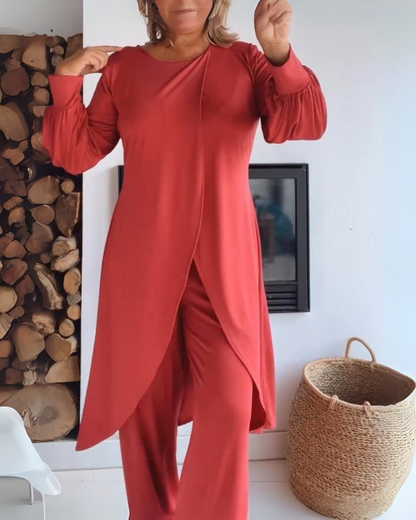 SOLINE™ | Ensemble élégant avec cardigan long et pantalon large