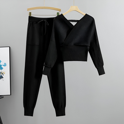 SYLVIE™ | Ensemble tricoté dos nu