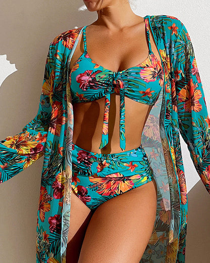 MAÉVA™ | Ensemble de bikinis avec jupe florale assortie