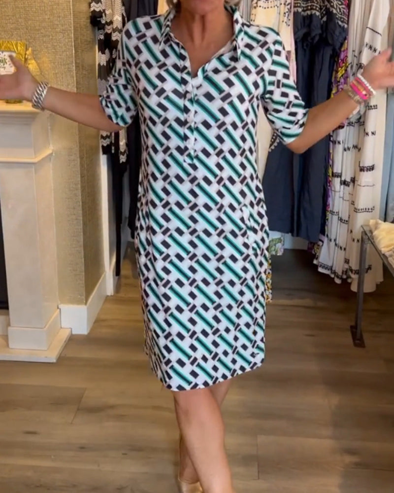 NOÉMIE™ | Robe géométrique à col en V