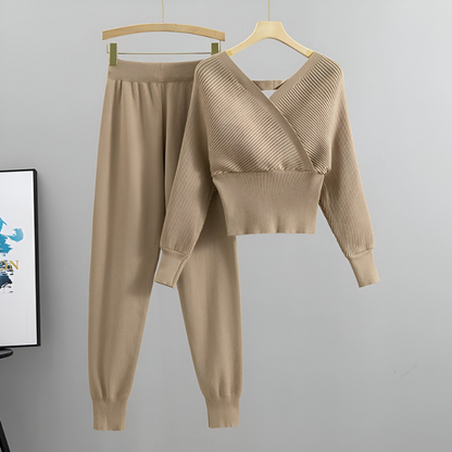 SYLVIE™ | Ensemble tricoté dos nu