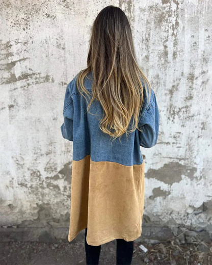 NOÉLIA™ | Manteau en denim et en daim