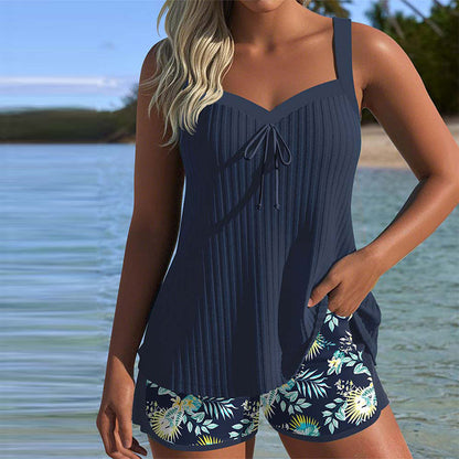 MARENZA™ | Tankini rayé avec short assorti
