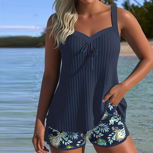 MARENZA™ | Tankini rayé avec short assorti