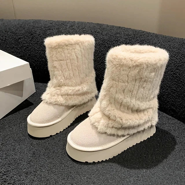 VALENTINE™ | Bottes classiques en velours tricotées pour femmes