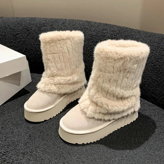 VALENTINE™ | Bottes classiques en velours tricotées pour femmes