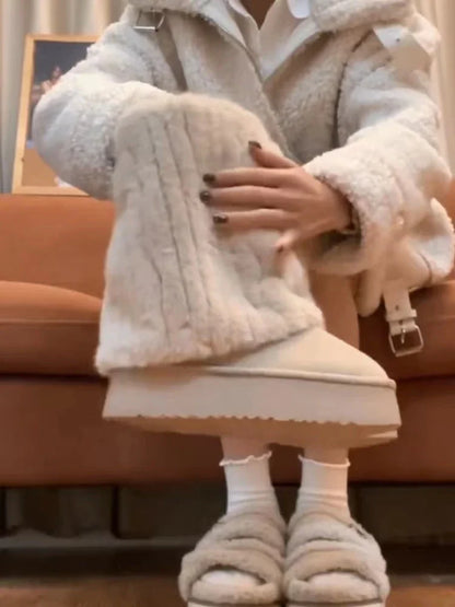 VALENTINE™ | Bottes classiques en velours tricotées pour femmes