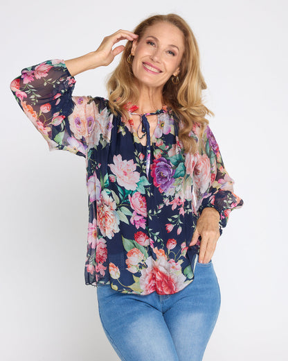LIVIA™ | Blouse à fleurs à l'élégance féminine