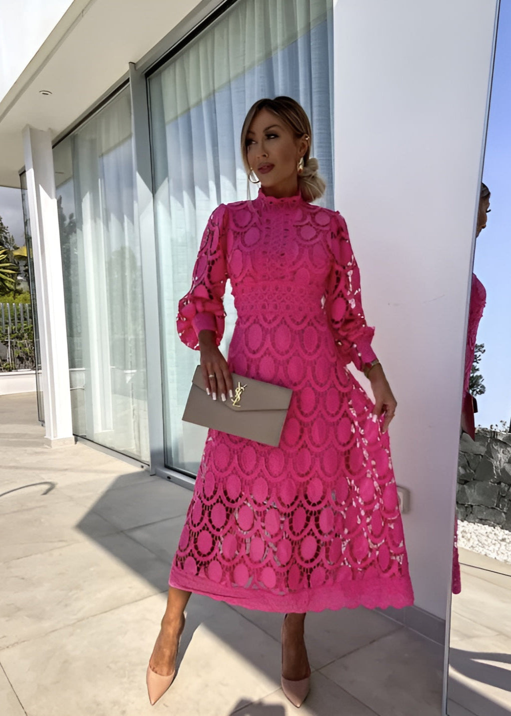 LIANA™ | Robe longue élégante avec détails en dentelle 