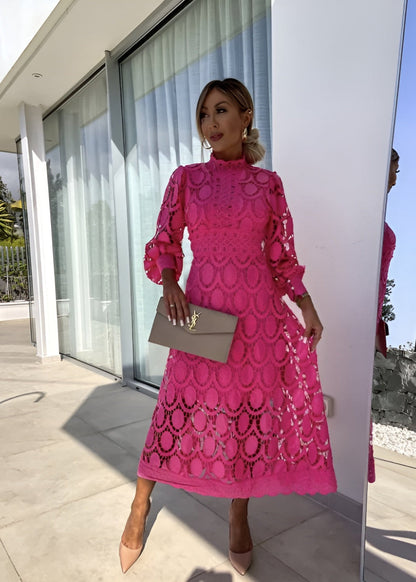 LIANA™ | Robe longue élégante avec détails en dentelle 