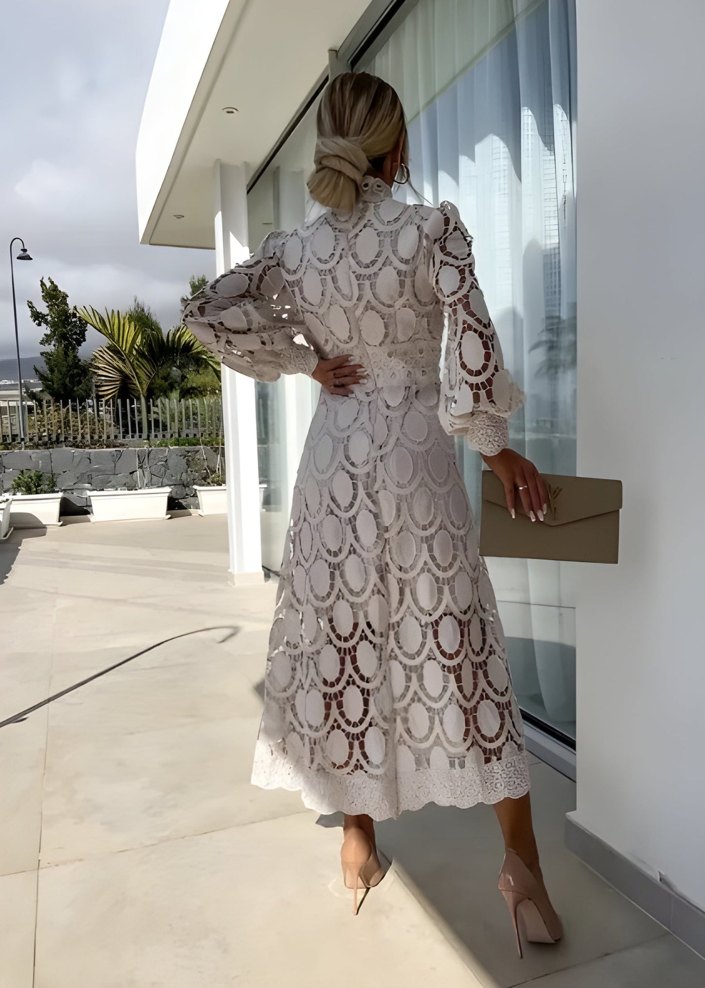 LIANA™ | Robe longue élégante avec détails en dentelle 