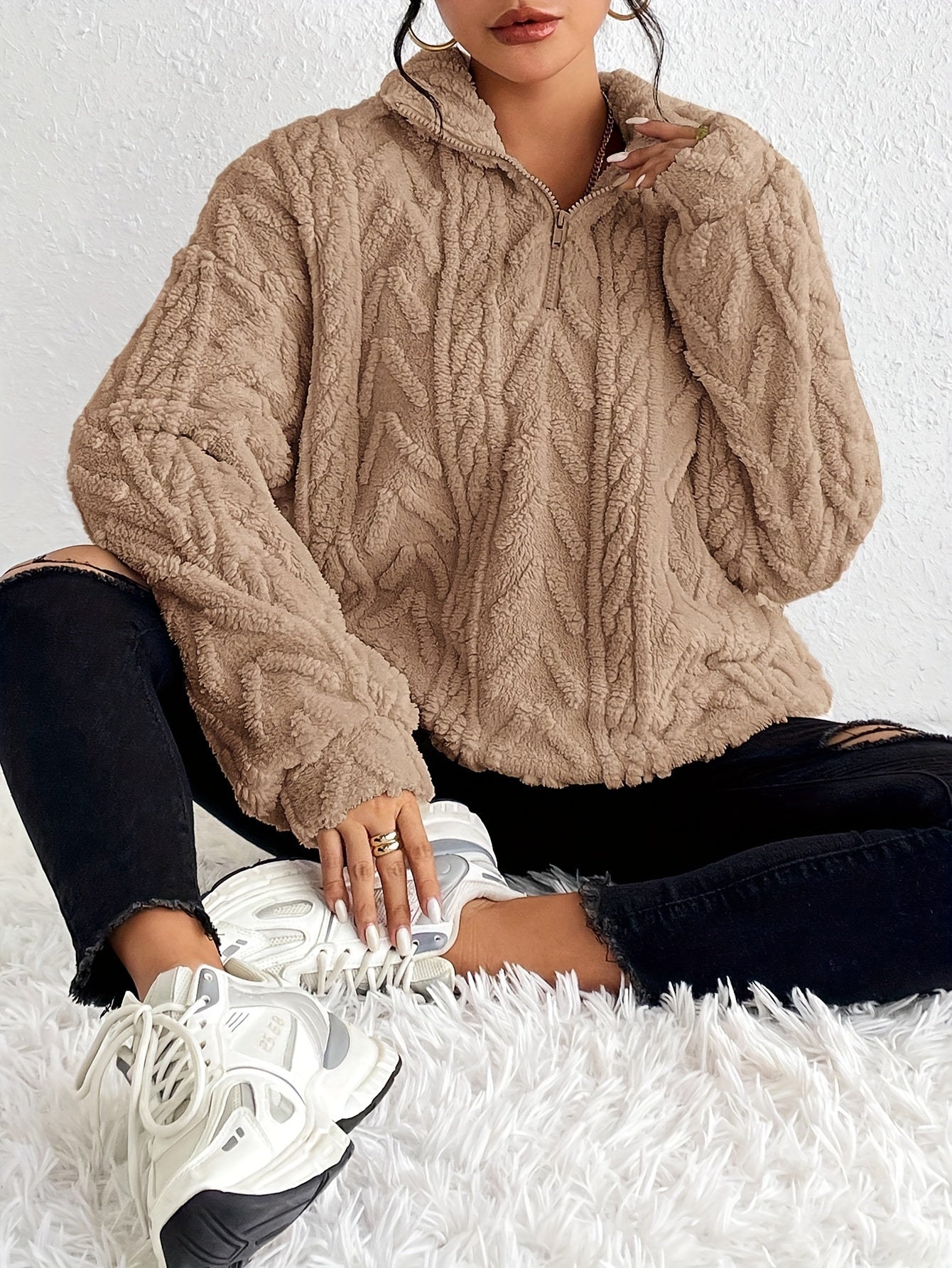 LEYONA™ | Pull demi-zip en tricot 