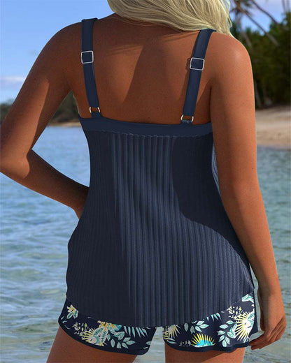 MARENZA™ | Tankini rayé avec short assorti