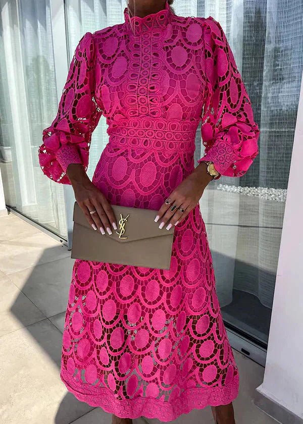 LIANA™ | Robe longue élégante avec détails en dentelle 