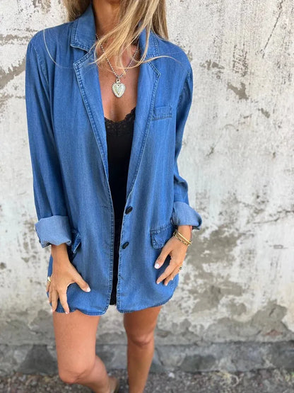 NAÏMA™ | Blazer en denim décontracté 