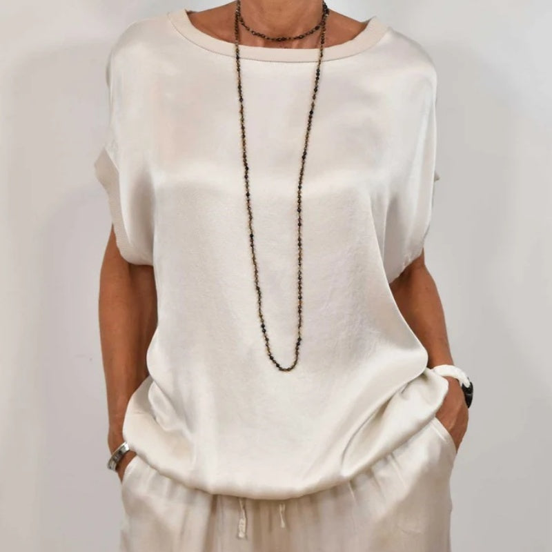 LINA™ | Ensemble souple avec chemisier et pantalon 